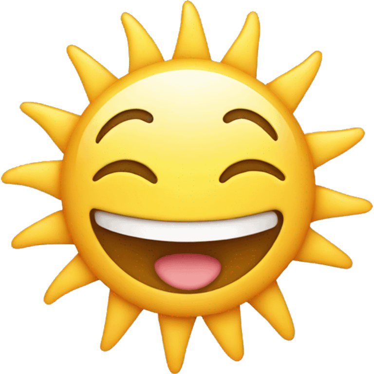 Emoji showing a feeling of joy, eyes resembling the sun, a smiling face. emoji