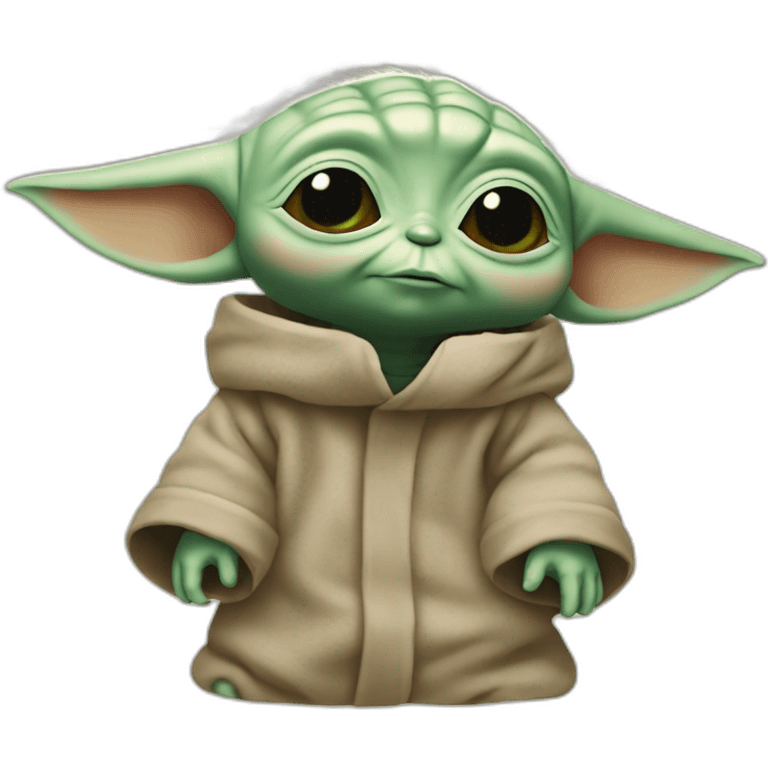 Baby yoda qui soulève une altère emoji