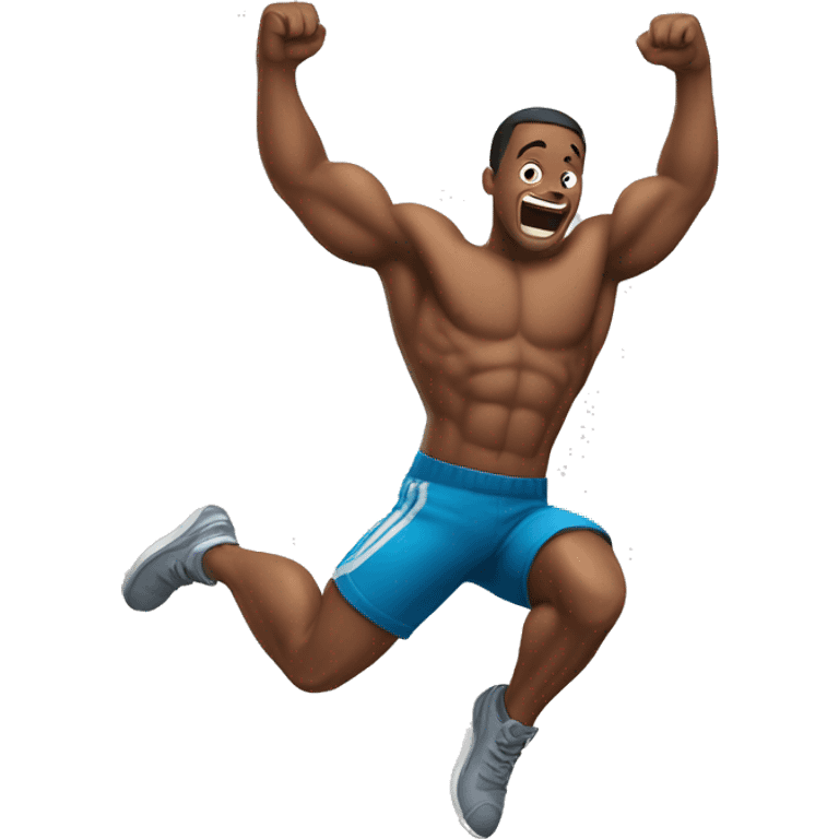 muscular man jumping emoji