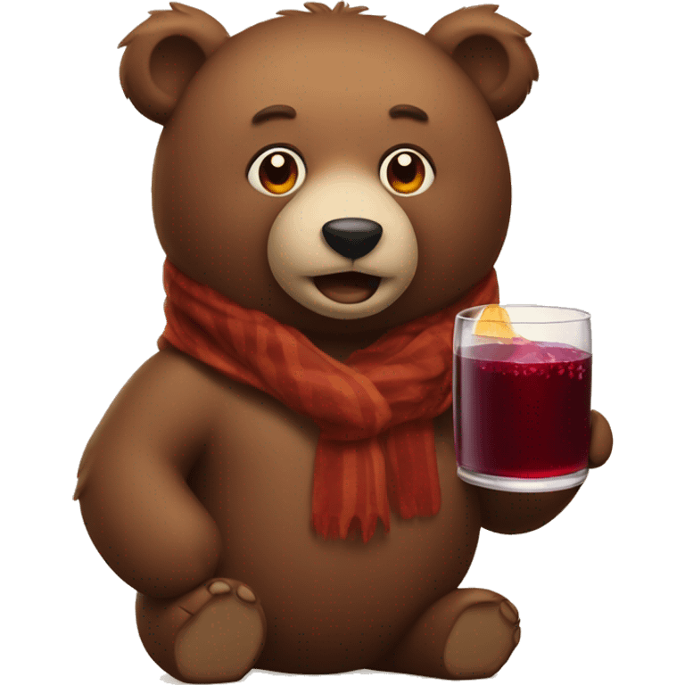 Bear with mulled wine  emoji