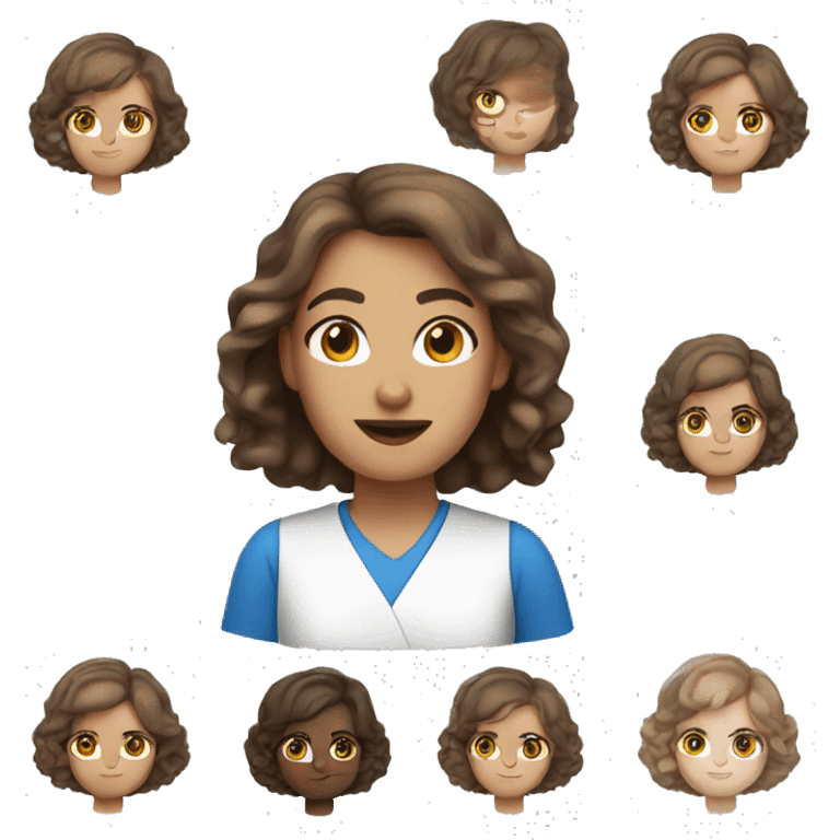 teacher blue eyes brown hair woman emoji