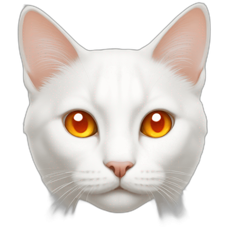 White cat with orange eyes emoji