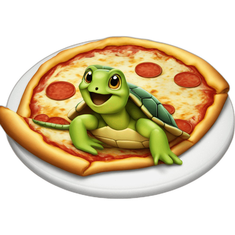 Tortue sur pizza emoji