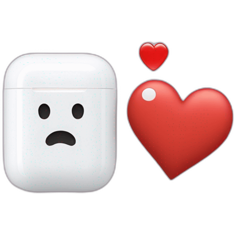 Emoji with airpods and Heart aroind his hears emoji