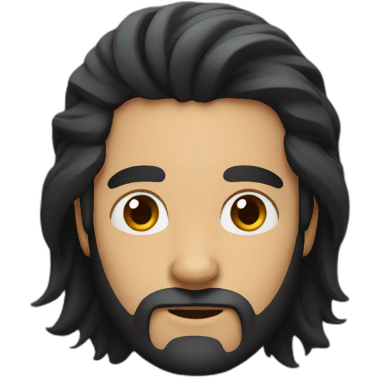 long black hair man with beard emoji