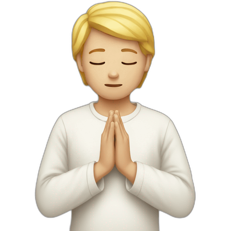 White person praying emoji