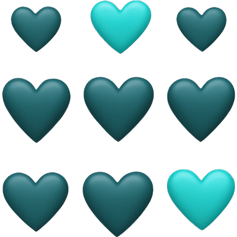 Dark cyan matte heart emoji