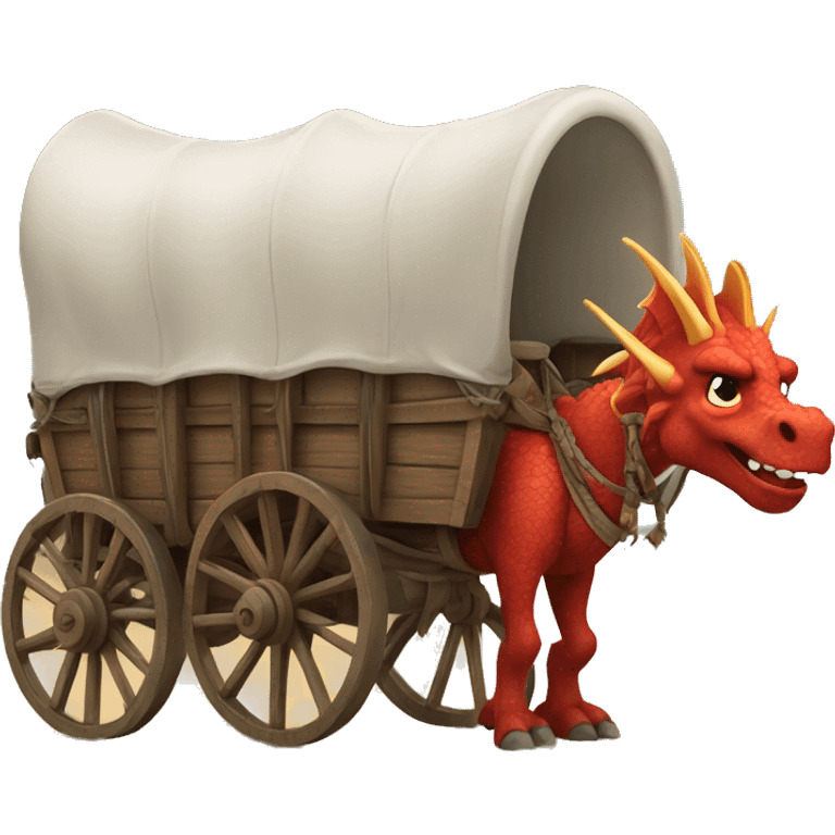 covered wagon mixed with a dragon emoji