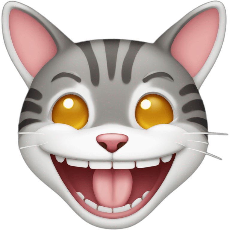 laughing cat with teeth emoji