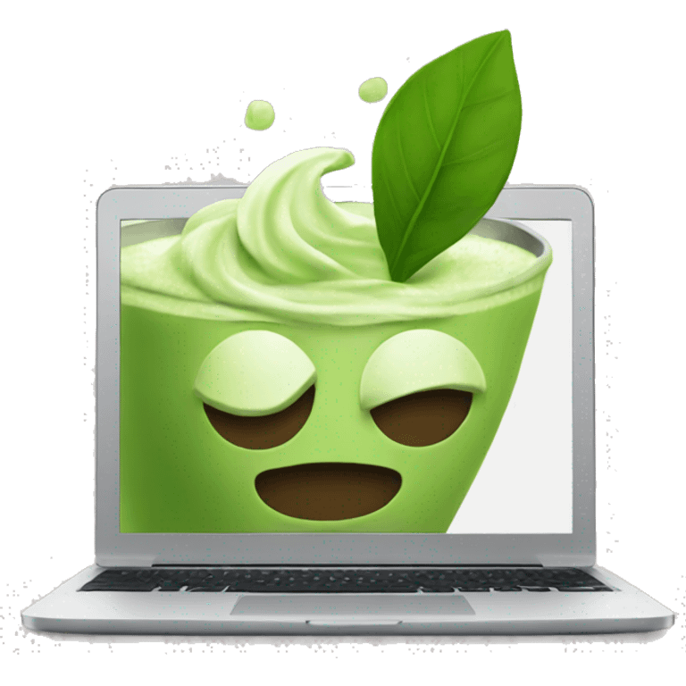 Matcha and laptop  emoji