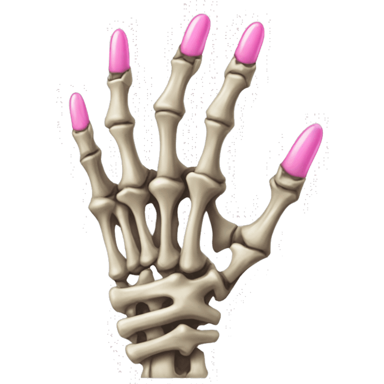 skeleton hand with long pink nails emoji