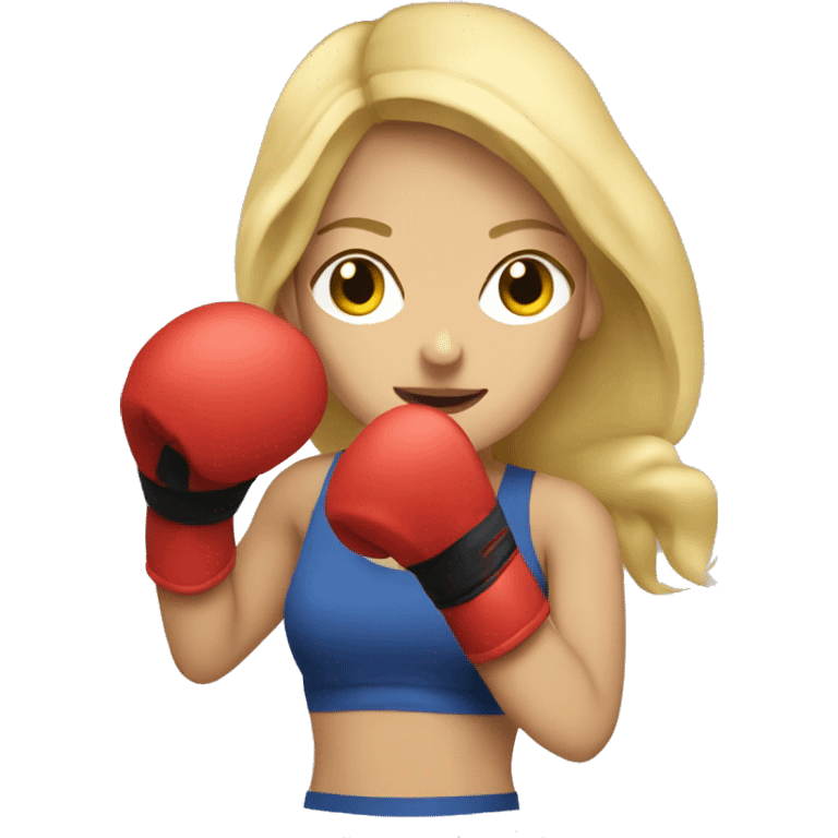 Blonde woman boxing  emoji