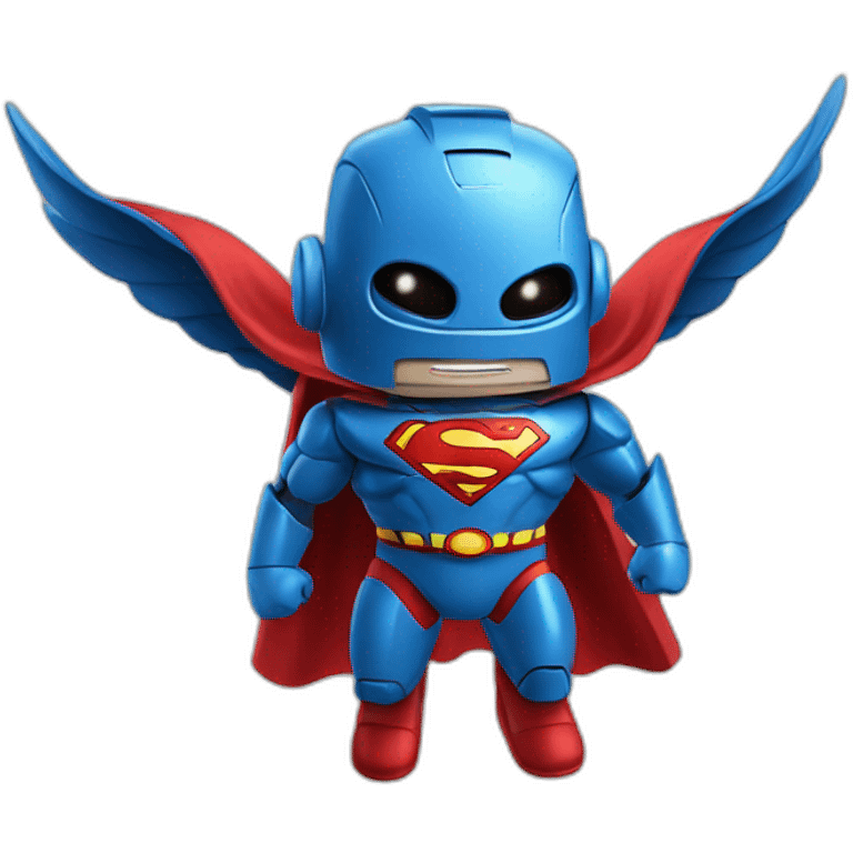 robot flying disguised as superman emoji