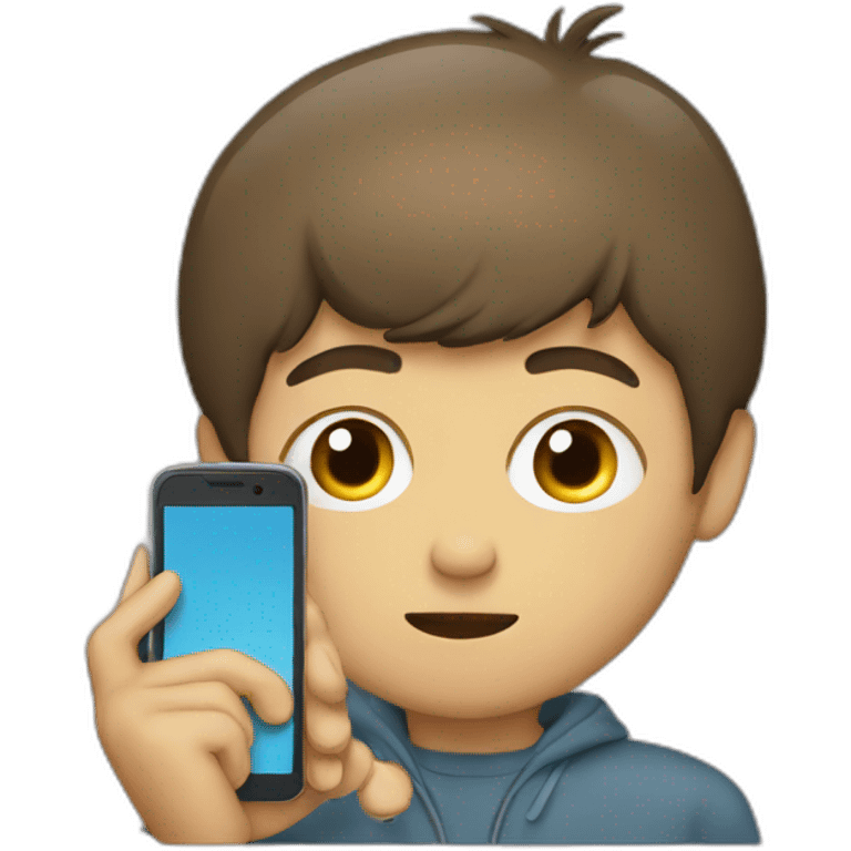 Boy watching mobile  emoji