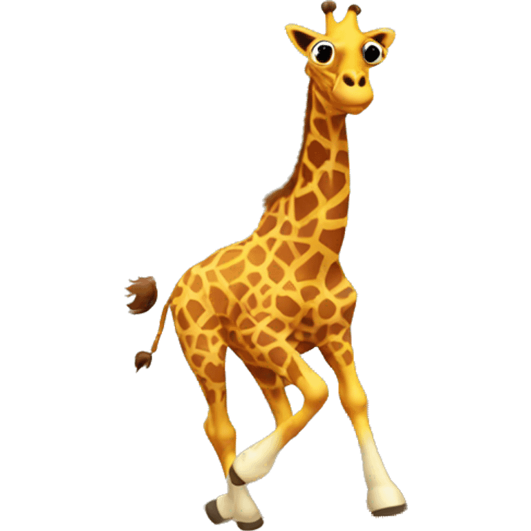 Giraffe running from bush fire emoji