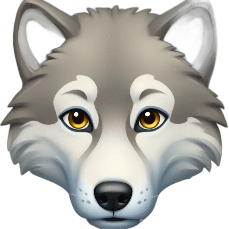 Loup avec des yeux bleus  emoji