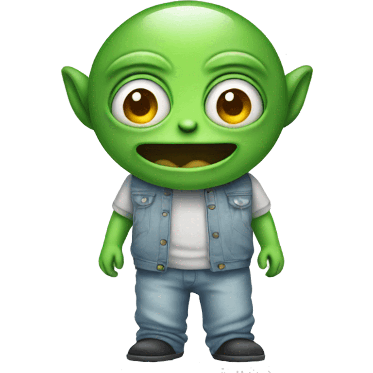 Alien wearing pants emoji