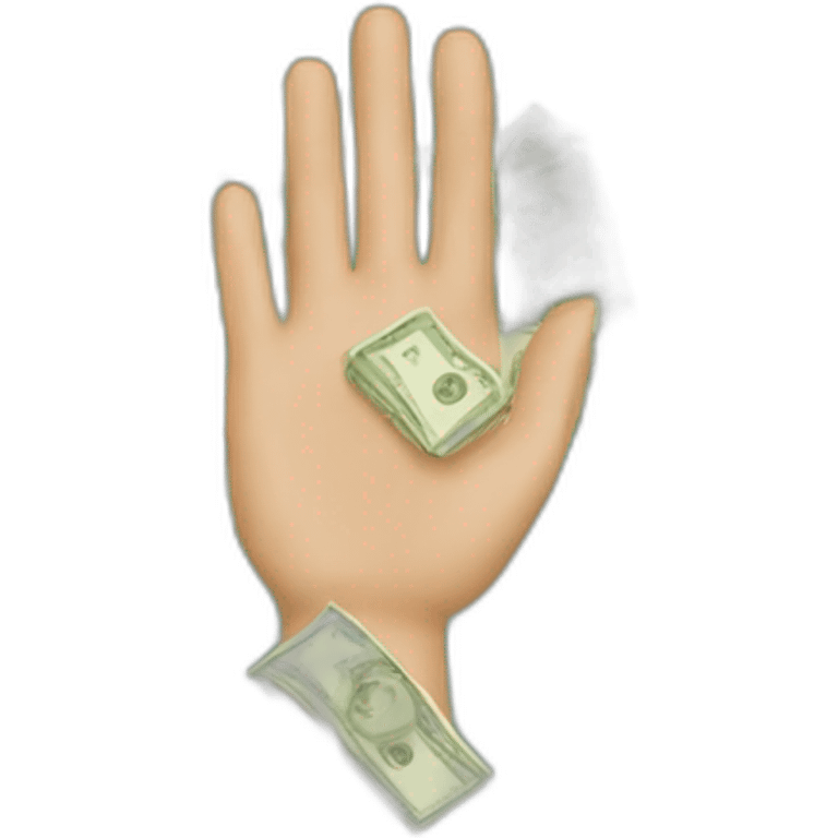 Lots of money in hand emoji