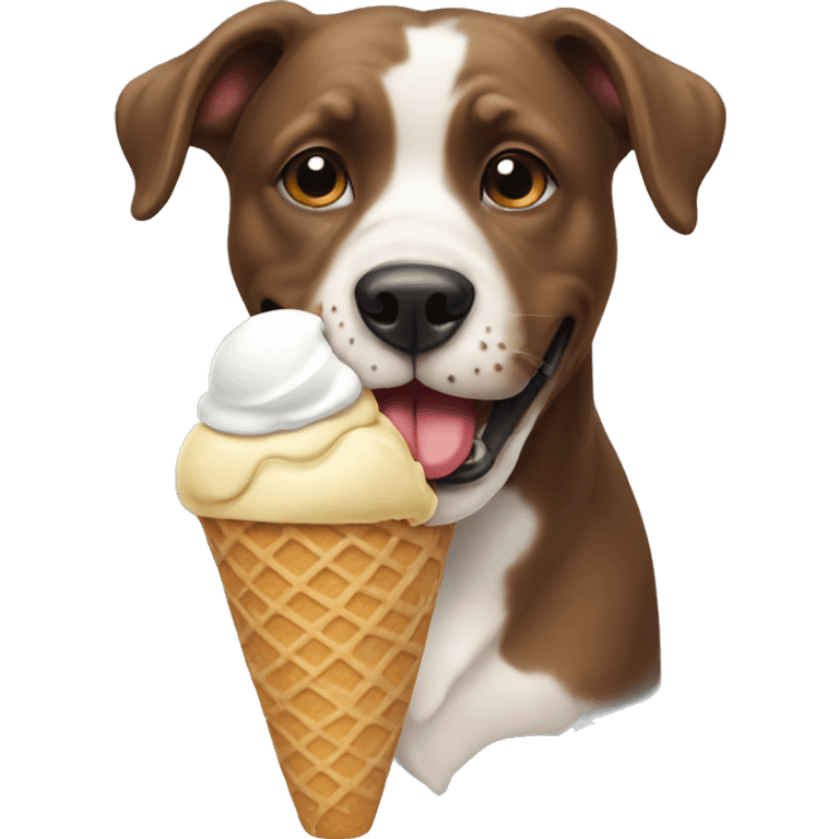 Dog licking a ice cream cone emoji