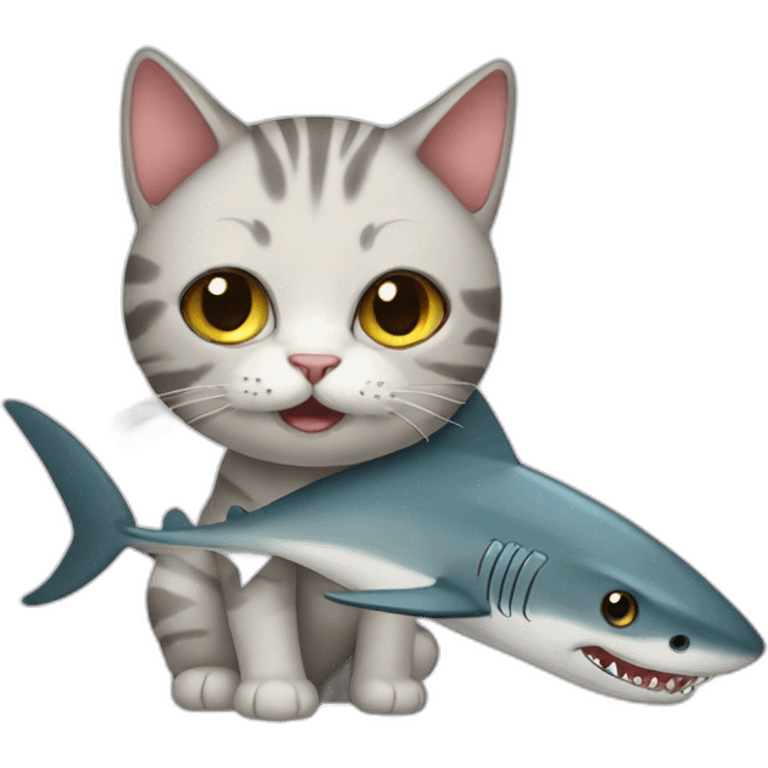 Cat with shark emoji