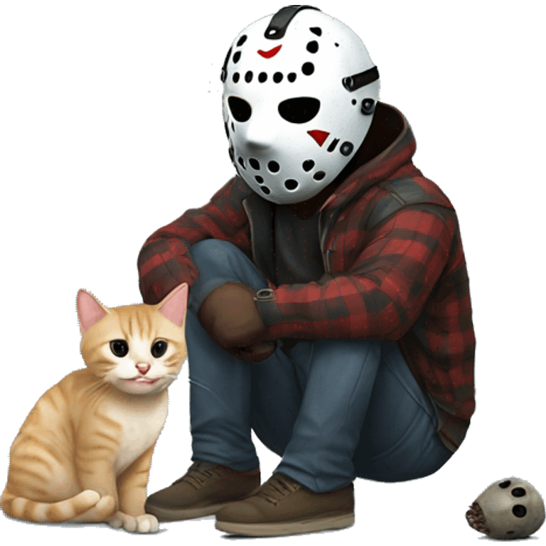 Jason voorhees playing with his cat emoji