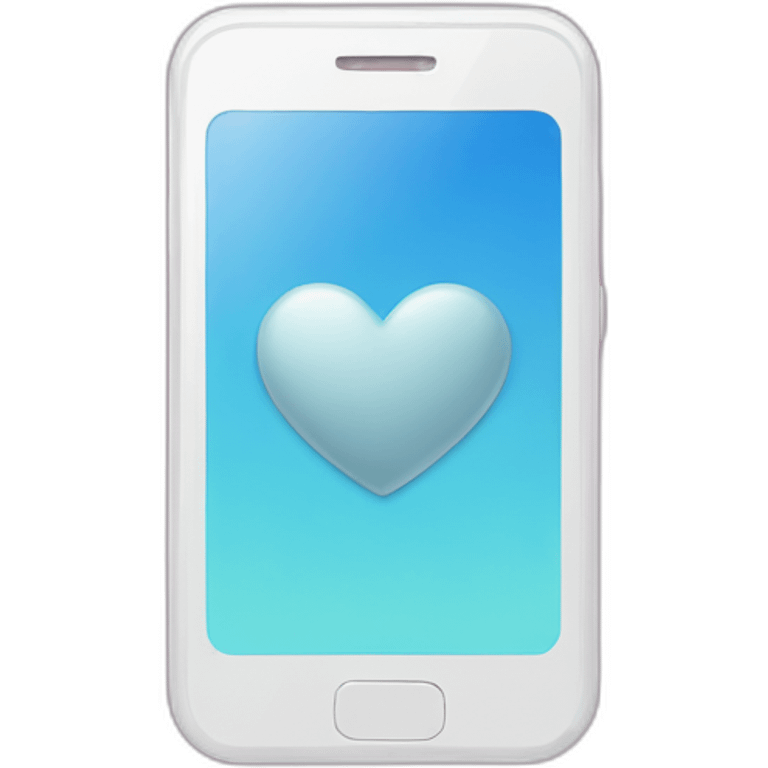 mobile phone in a heart shape emoji