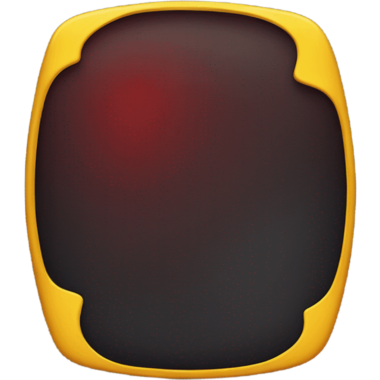 A wavy black and red rectangle with a medium sized yellow circle in the middle in Australia emoji