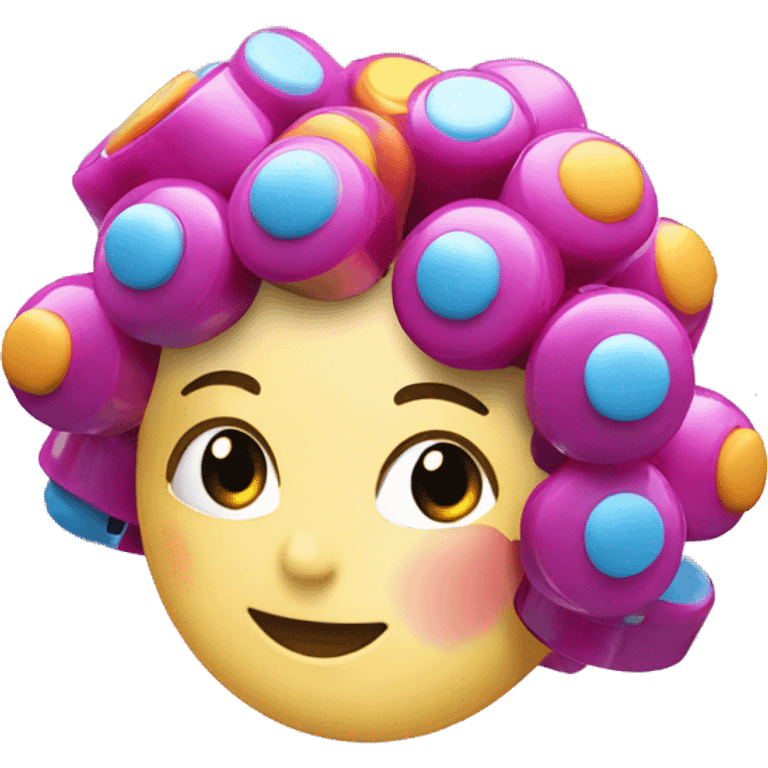 a plastic colorful Velcro Curlers emoji