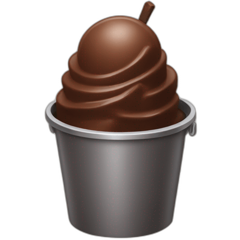 bucket of chocolate ice-cream emoji