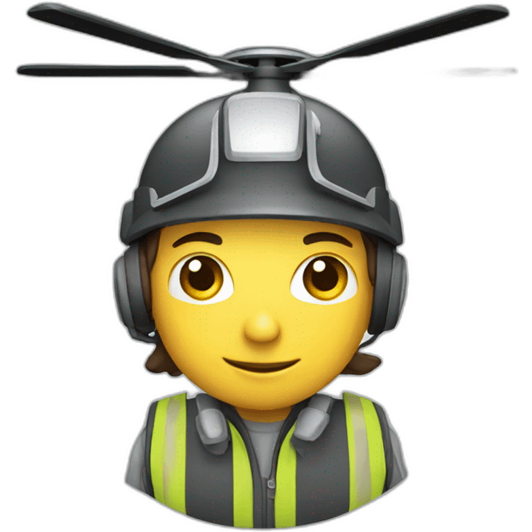 Engineer working with Helicopter emoji