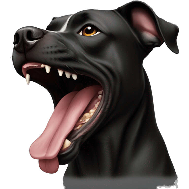 black staffordshire terrier howling emoji