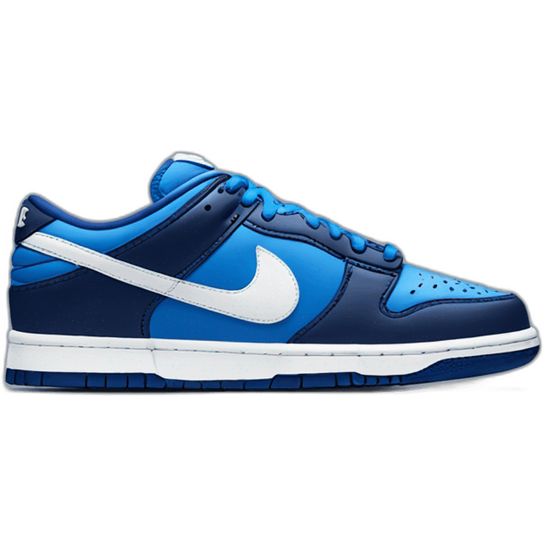 Nike dunk low dark and blue swoosh emoji