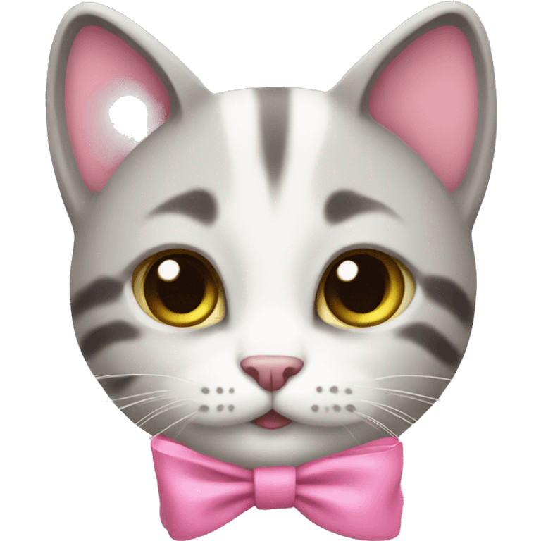 Cat with pink bow emoji