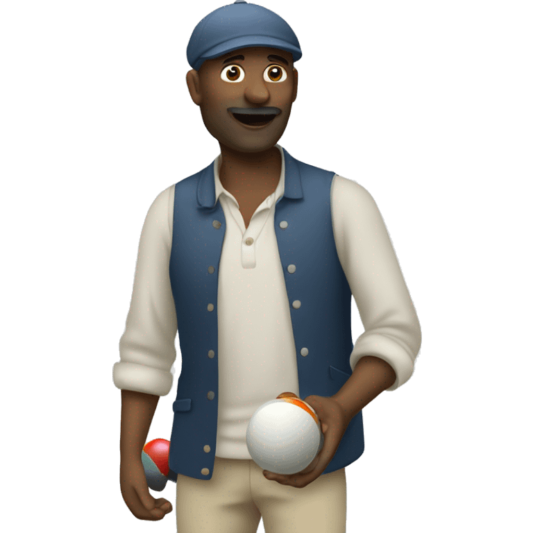 Man plays petanque emoji