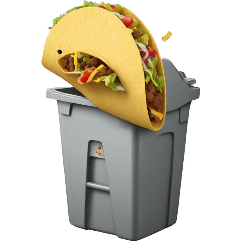 a taco being thrown in the trash emoji