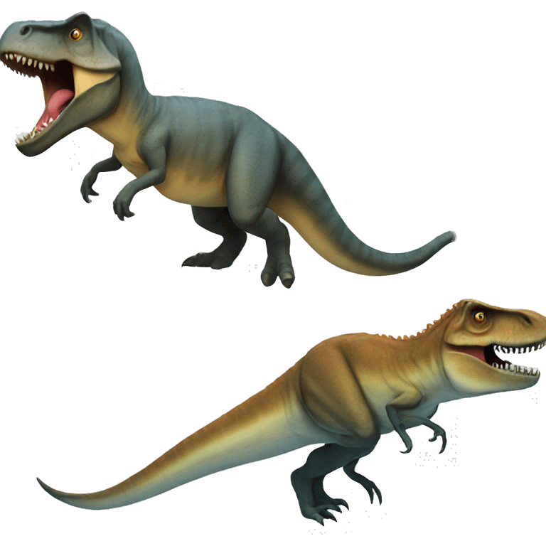 T. rex and fish emoji