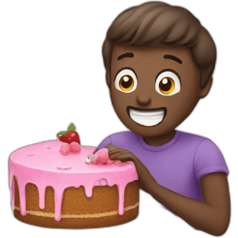 cake eating emoji