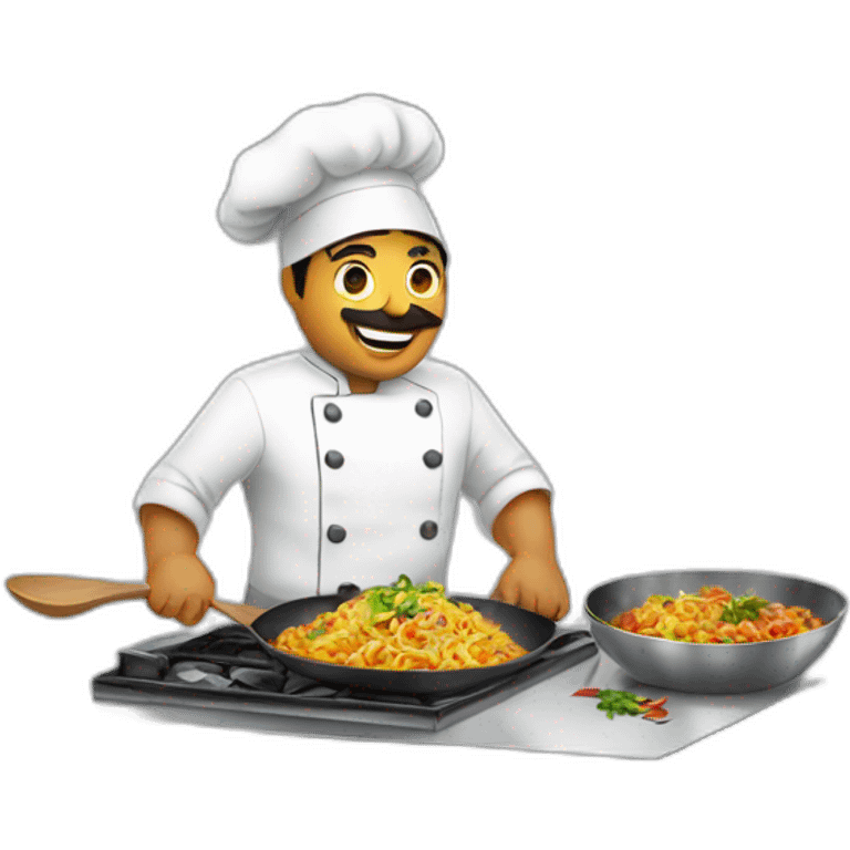 Chef cooking in Indian restaurant emoji