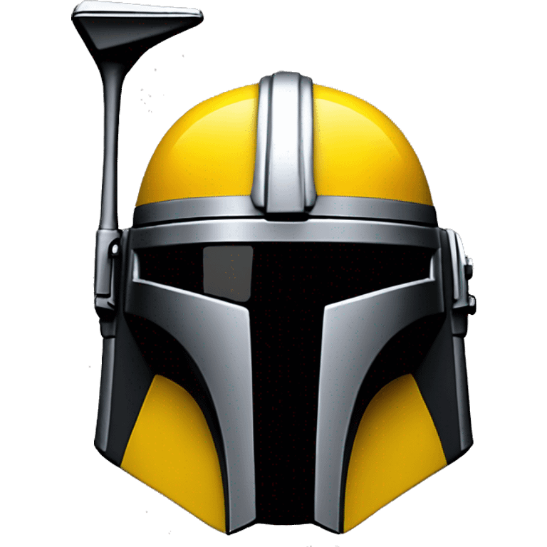 Mandalorian helmet black and yellow with antenna emoji