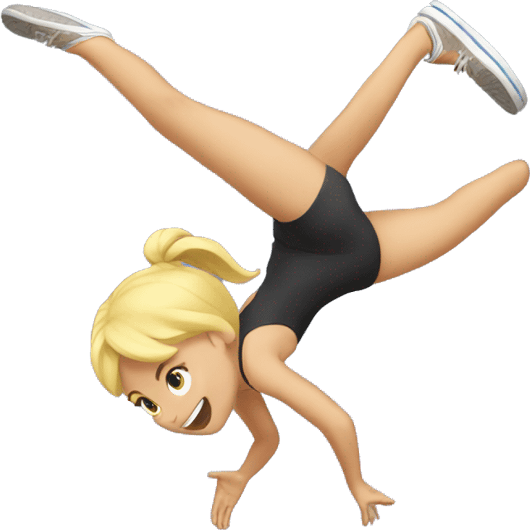 BLONDE GIRL DOING A BACKFLIP emoji