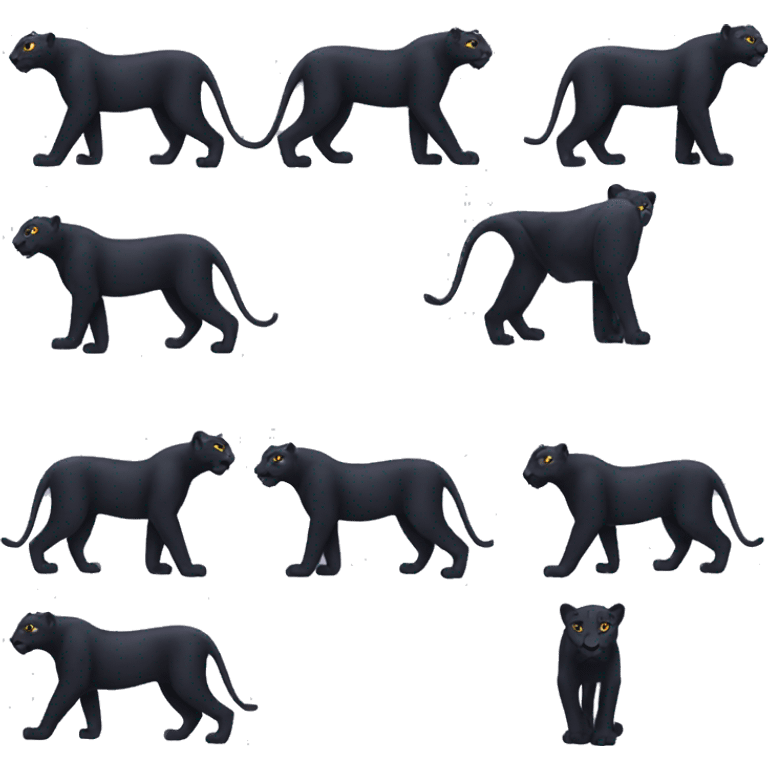 Black Leopard with four legs emoji