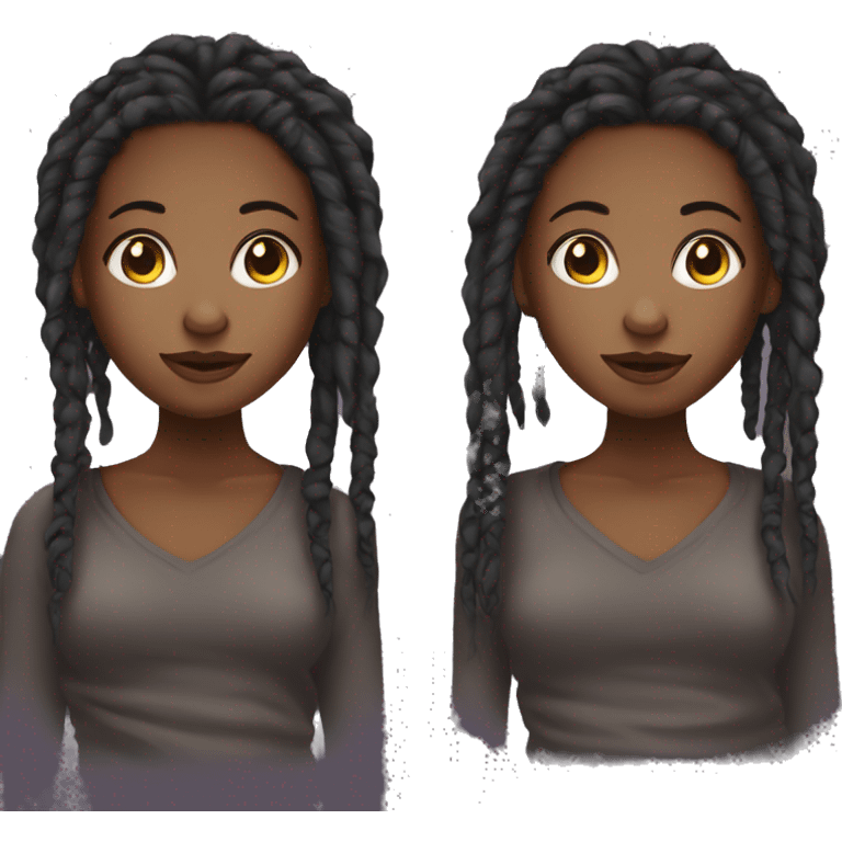 black girl with medium cute dreads  emoji