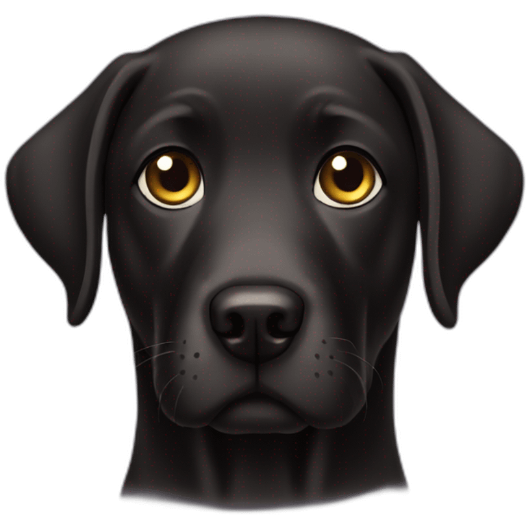 Black sad black eyes Labrador dog emoji