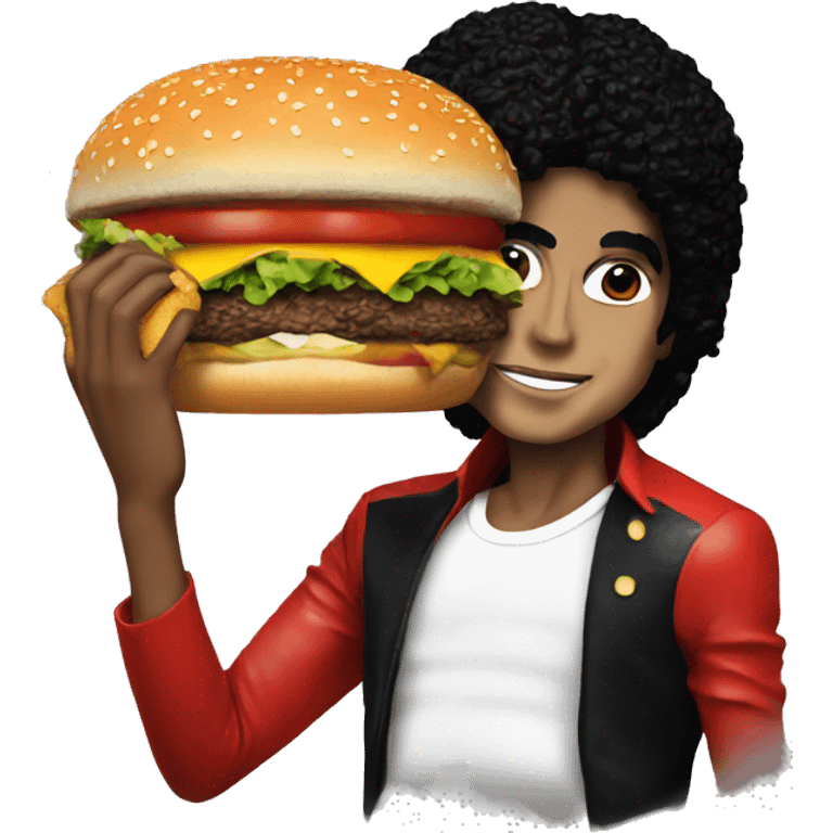 michael jackson w a burger  emoji