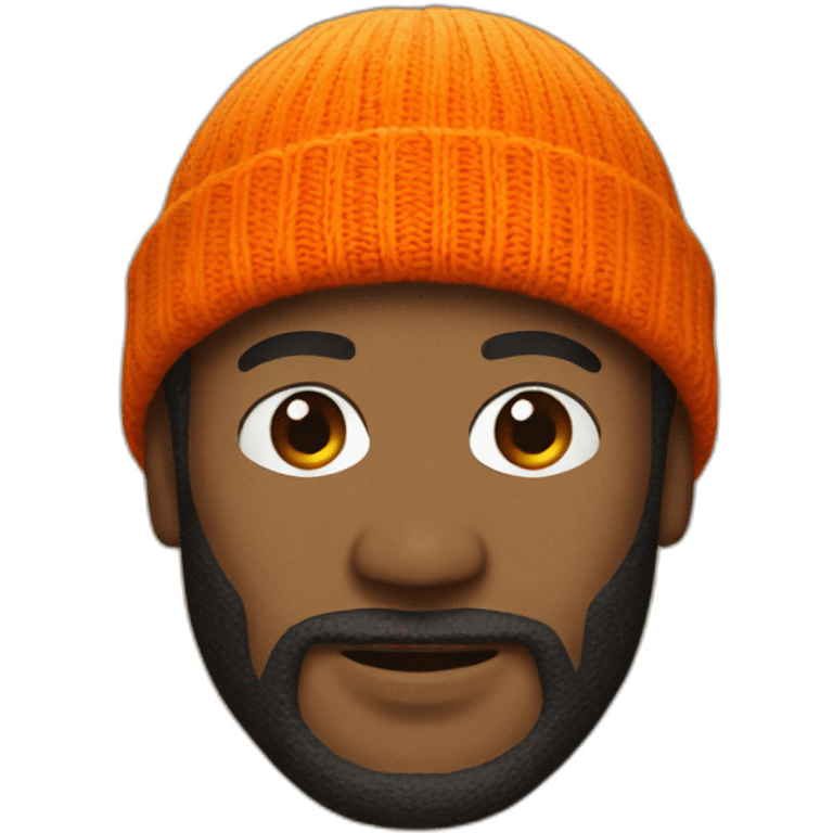 Marvin gaye face with orange beanie emoji