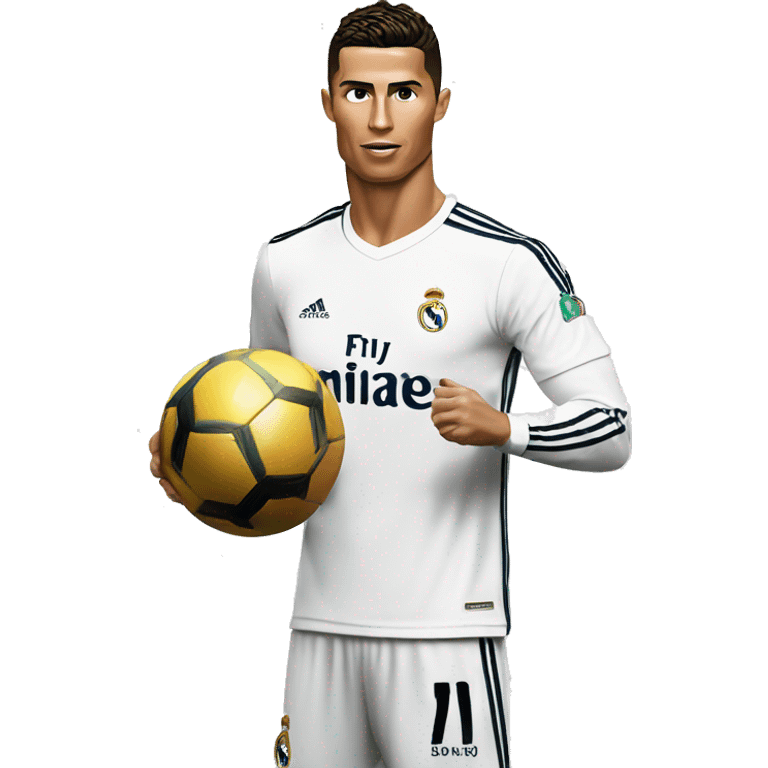 Cristiano Ronaldo Real Madrid standing with the ball emoji