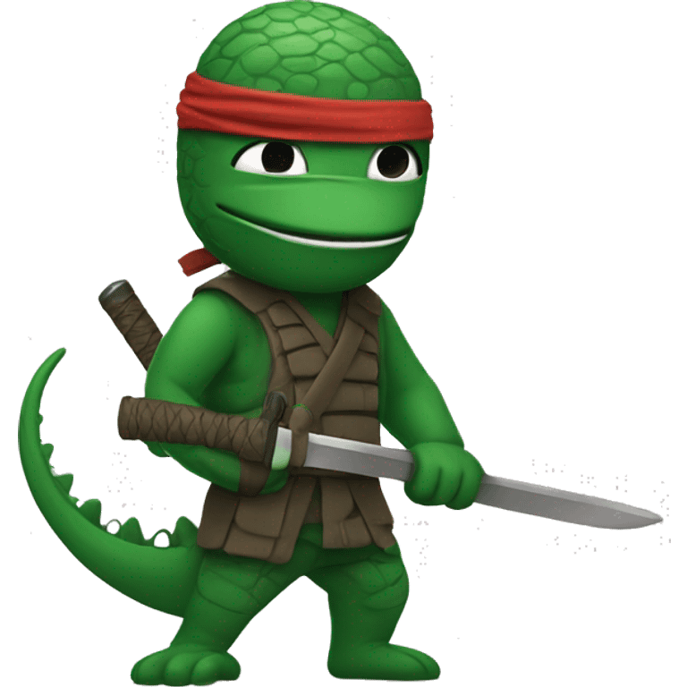 Emoji ninja with a cocodrile  emoji