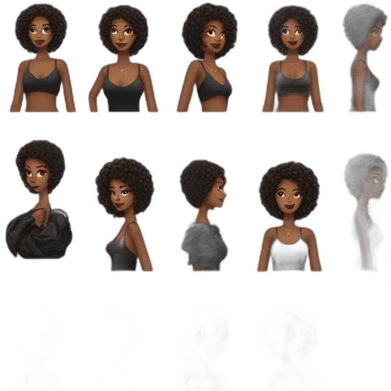 Beautiful Black women fashion emoji