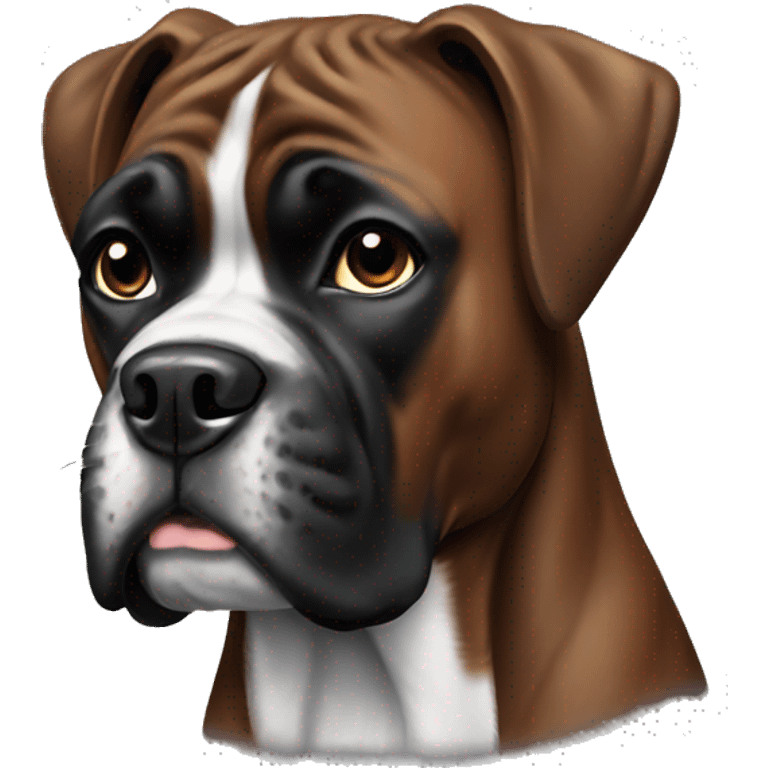 black boxer dog  emoji