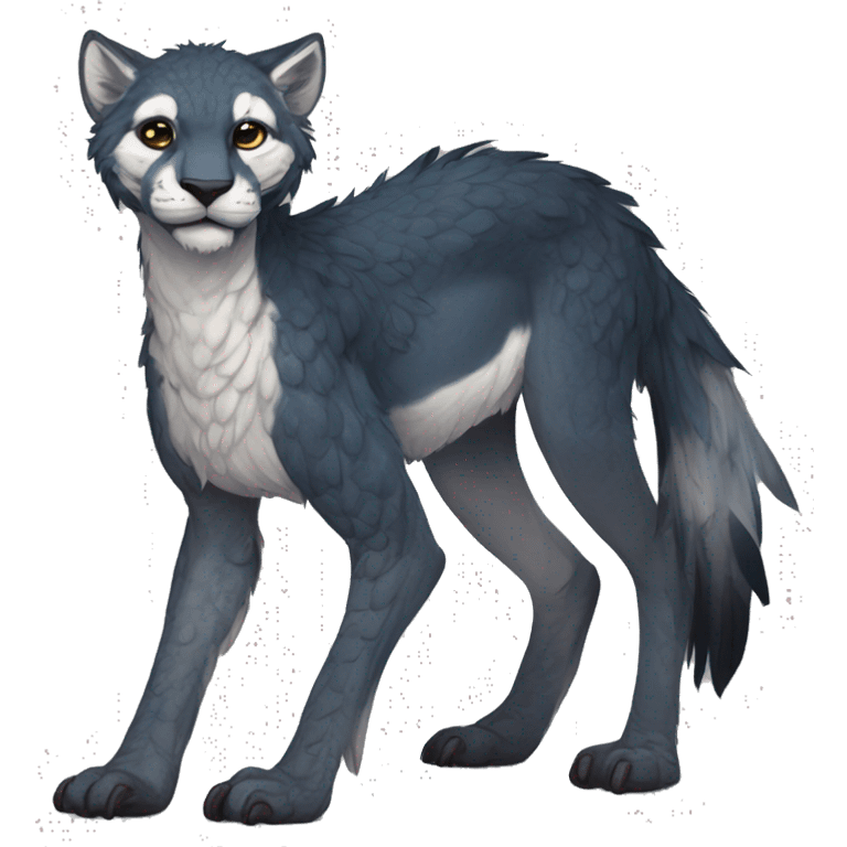 Modern Realistic Rare Fantasy Vernid-Trico-species by LiLaiRa full body emoji